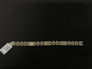 lot 22 image: MCY Mens Diamond Two-Tone Link Bracelet (12 ct. t.w.) in Stainless Steel and Yellow Ion-Plate