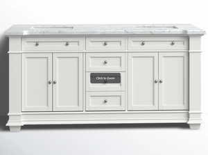 lot 5 image: Birch Lane Rea 72 Double Bathroom Vanity with Carrara Marble Top 36 H X 72 W X 23 D  (Missing Knobb)