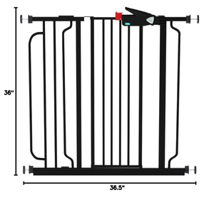 lot 211 image: Regalo Easy Step Extra Tall Walk Thru Baby Gate, Black  29-36.5W x 36H