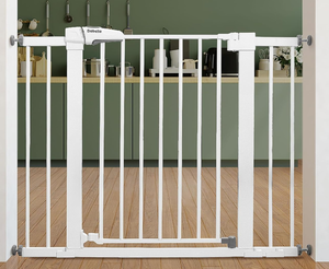 lot 212 image: Babelio Baby Gate for Doorways and Stairs, 26-40 Auto Close DogPuppy Gate, Easy Install, Pressure Mounted, No Drilling, fits for Narrow and Wide Doorways, Safety Gate wDoor for Child and Pets