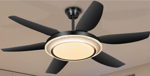 lot 227 image: Phylluz Ceiling Fan with Lights - 52 Black Chandelier Fan with Bright Lights, Remote Controlled, Silent Fandaliers Ceiling Fan for Bedroom Kitchen (Damaged Light Is Cracked)
