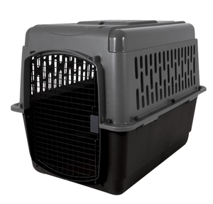 lot 240 image: Petmate Pet Porter Traditional Travel Dog Kennel Portable Plastic Carrier, Medium to Large 36 for Dogs 50-70 lb, Gray (Missing Hardware.Damage)