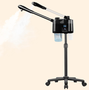 lot 254 image: Qinrunkoi Professional Facial Steamer with Ozone and Hot & Cold Mist, Esthetician Steamer on Wheels, Face Humidifier for Facial Deep Cleaning, Digital Facial Steamer for Home and Salon, Black