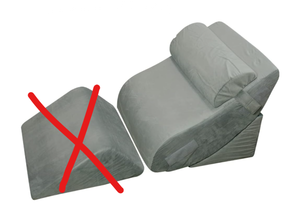 lot 262 image: Bed Wedge Pillow with Memory Foam - for Post Surgery and Pain Relief for Neck, Shoulder, Back, Legs, and Arm - Adjustable Positions MISSING A PILLOW