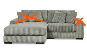 lot 12 image: Lindyn 2-Piece Modular Loveseat with Chaise (Missing An Arm And 2 Pillows) 99x43x28