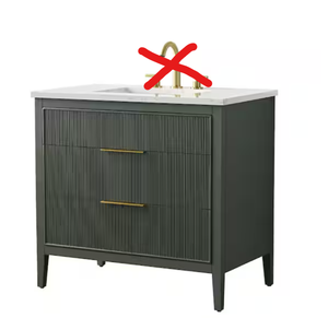 lot 105 image: SUDIO Emma 36 in. W Bath Vanity in Vintage Green with Engineered Stone Top in Arabescato with White Sink H 34in x W 36in x D 22.0in (Damaged)