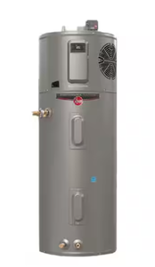 lot 1 image: Rheem ProTerra 80 Gal. Smart High Efficiency Hybrid Heat Pump Water Heater w Leak Detection & Auto Shutoff Model # XE80T10HS45U1 Product Depth (in.) 24.25 in Product Height (in.) 75 in Product Width (in.) 24.25 in Water Connection Size (in.) 34 in