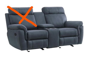 lot 112 image: Pemberly Row 20 Modern Microfiber Double Glider Reclining Love Seat in Blue 40H x 72W x 38D (USED Missing Back Of Seat)