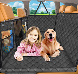 lot 278 image: URPOWER Back Seat Extender for Dogs - Hard Bottom Dog Car Seat Cover Holds 420 lbs, Waterproof Dog Hammock Dogs Bed for Cars, SUVs & Small Trucks, Pet Backseat Protector with Mesh Window & Large Space 24 x 17.5 x 4 inches