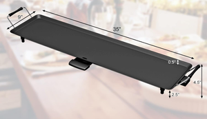 lot 412 image: KOTEK 35 Electric Griddle, Nonstick Extra Large Teppanyaki Grill with 5 Adjustable Temperature, Drip Tray, Cool Touch Handles, 2000W Flat Top Pancake Griddle Smokeless for Indoor Outdoor BBQ Party USED