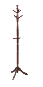 lot 416 image: Costway Walnut 9-Hook Coat Stand product dimension 19.5 x 19.5 x 54.569 inch(L x W x H)