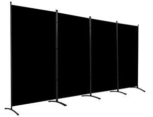 lot 426 image: Room Divider 6FT Folding Privacy Screens, Partition Room Dividers wFreestanding Design, Portable Wall Divider for Room Separtation, Fabric Screen Panel for Home Office Dorm (Black, 4 Panel)