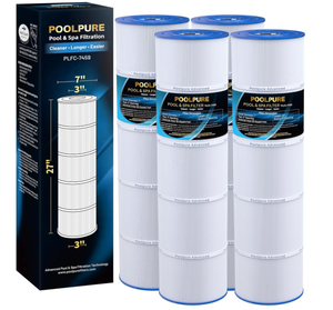 lot 439 image: POOLPURE C-7459 Filter Replaces Jandy CL 340, PJAN85, Ultral-A8, Unicel C-7459, Filbur FC-6405, Filbur FC-0800, A0557900, R0554500, Aladdin 18504, APCC7352, 4X85 sq.ft Filter Cartridge 4 Pack