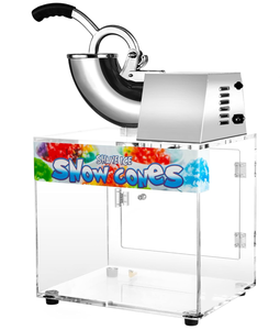 lot 440 image: VNN 48L Snow Cone Machine, 500LBH Commercial Shaved Ice Machine, 300W Electric Ice Shaver Machine, Suitable for Party Activities, Family Gatherings, Events (MISSING CABLE, PLASTIC DAMAGED)