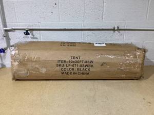 lot 329 image: Outdoor Gazebo 10 x 30ft White Canopy Event Tent with 8 Removable Sidewalls for Party Wedding Tent Pavilion Beach BBQ