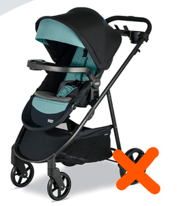 lot 295 image: Britax Willow Brook S, Stroller, ClickTight Technology Jade Onyx (Missing 2 Back Wheels)