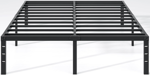 lot 336 image: Metal Bed Frame,King Size Bed Frame with Storage Space,Heavy Duty Sturdy Mattress Foundation,Easy Assembly,No Box Spring Needed, Black,18 Inch,King