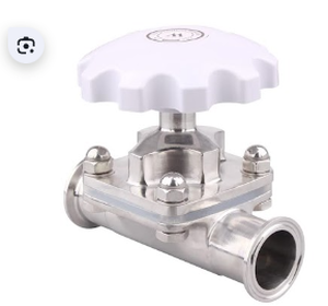 lot 320 image: DERNORD Sanitary Diaphragm Valve Silicone Sea Stainless Steel 316L, 1.5 Tri Clamp Valve (1.5 inch Tube OD)