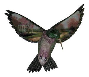 lot 16 image: Thomas Kinkade Hummingbird Beauty In Flight Garden Prayer Bradford 2005   Morning Dogwood