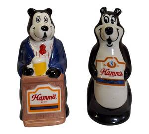 lot 44 image: Vintage Collectible Hamms Beer Salt & Pepper  Shakers from 1990s