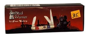 lot 52 image: Steel Warrior Proud to be a VET   3 14 Closed pocket Knife  by Frost Cutlery