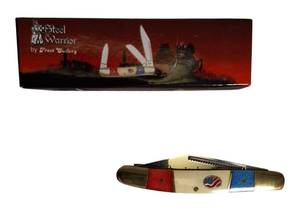 lot 53 image: Steel Warrior Proud to be a VET Frost Wrangler Red, White, and Blue Folding Knife