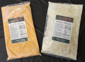 lot 62 image: Ole & Lenas Pizzeria  (1) Penne Alfredo - 6 Servings 227g & (1) Mac N Cheese - 6 Servings 227g  FROZEN 