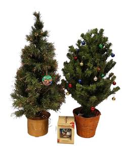 lot 82 image: Two Christmas Trees for Holiday Decorations
