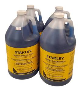 lot 95 image: Stanley  (4) 1 Gallon Jugs of Stanley Siding & Decking - Pressure Washer Detergent - New
