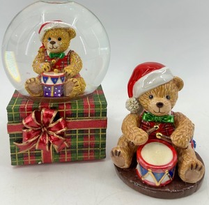 lot 46 image: Christopher Radko Noel Bear Porcelain Figurine & Snowglobe
