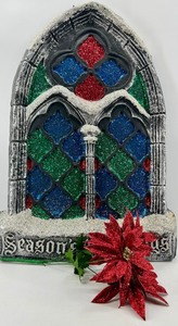 lot 94 image: Vintage Seasons Greetings Window Decor