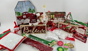 lot 96 image: Holiday Decor Lot Be Here Signs, Merry & Bright, Farm Fresh Trees & More