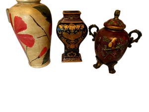 lot 41 image: Grouping of Three Decorative Vases and Lidded Urn