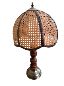 lot 79 image: Vintage CaneRattan Table Lamp