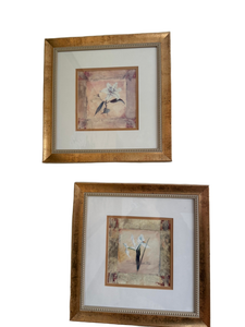 lot 80 image: Pairing of Ornate Framed Floral Prints