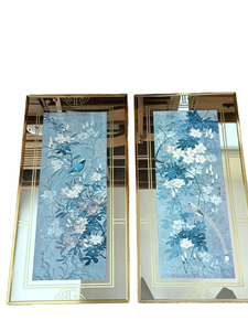 lot 81 image: Matching Pair of Framed Asian Floral and Bird Art Prints