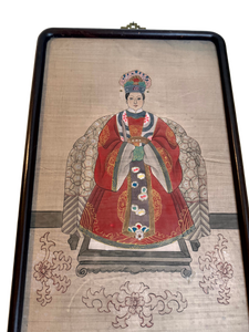 lot 122 image: Pairing of Framed Traditional Chinese Ancestral Portraits