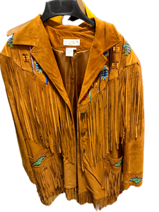 lot 140 image: Bulk Assortment of Six Leather and Suede Apparel Items (Fringe & Western)