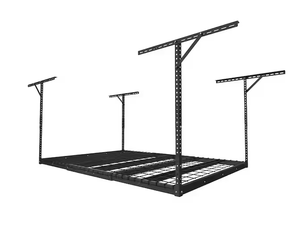 lot 21 image: Adjustable Mounted Garage Storage Rack  Black 48 IN. W X 72 IN. D 
