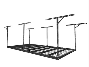 lot 23 image: FLEXIMOUNTS Max Series 48 in. W x 96 in. D x 24 - 40 in. H Black Ceiling Mounted Garage Storage Rack