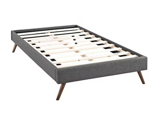 lot 36 image: LORYN GRAY TWIN BED FRAME WITH ROUND