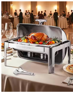 lot 50 image: ROLL TOP CHAFING DISH BUFFET SET, 9Q