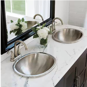 lot 68 image: EDISON DUAL MOUNT OVAL BATHROOM SINK