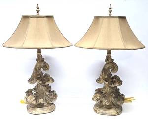 lot 155 image: Quality Pair of Ornate French Style Table Lamps by Alexander John