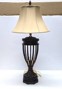 lot 158 image: Large Impressive Neoclassical Metal Table Lamp