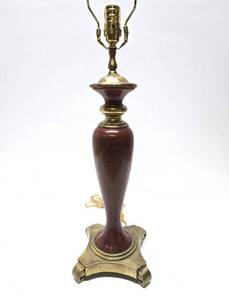 lot 159 image: Quality Brass & Red BRADBURN Table Lamp