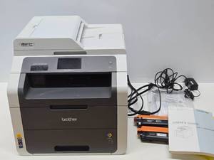 lot 104 image: Quality Working BROTHER Model MFC-9130CW Wireless Laser Printer wAccessories