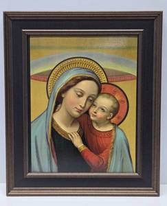 lot 164 image: Nicely Framed Madonna & Child Religious Print