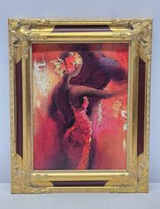 lot 171 image: Ornately Framed Print of a Dancer