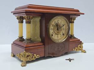 lot 151 image: Antique SETH THOMAS Mantel Clock wKey